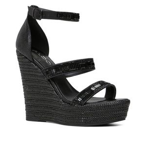 Aldo Afewiel Rhinestone Black Wedges